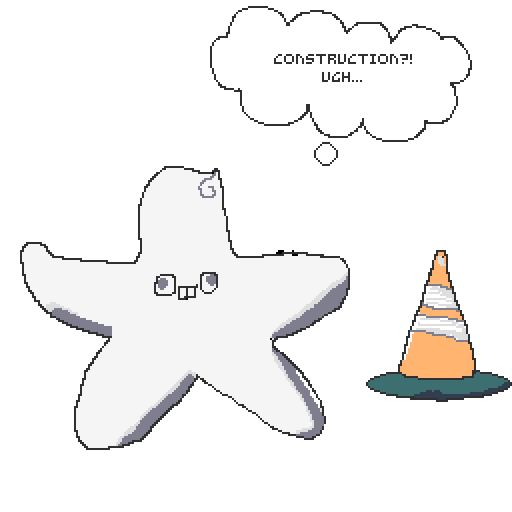 This is a cartoon of the Crafting Star letting us know Construction is under way.
